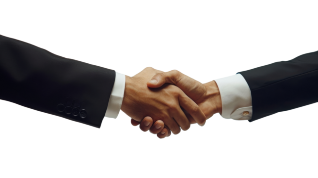 Handshake business on transparent background 