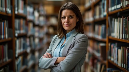 The professional woman in library