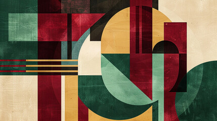 Maroon and Green Constructivism art background