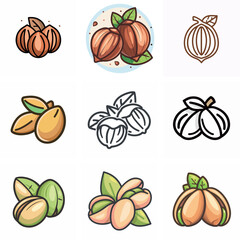 nuts line icon illust