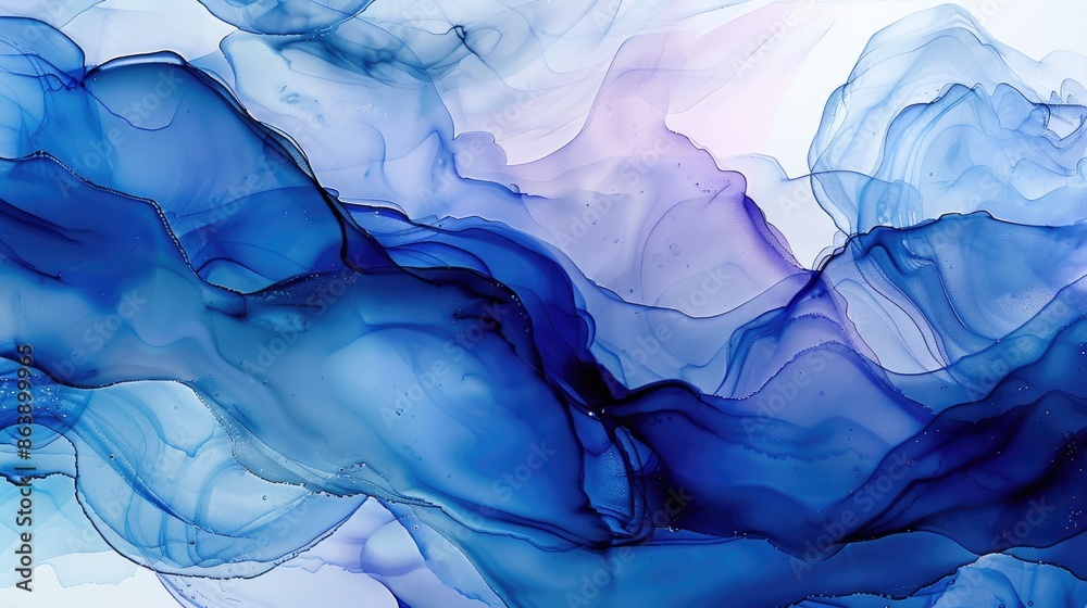 Poster abstract seamless indigo alcohol ink background with material design concept