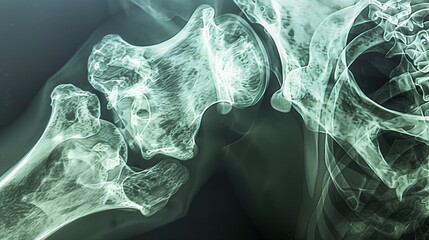 High-resolution X-ray showing a lytic lesion in the bone indicative of bone cancer