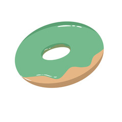 Doodle doughnut fast food cake sweet summer illustration simple draw that can be used for social media, sticker, wallpaper, e.t.c with turquoise green brown colors