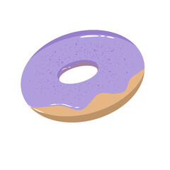Doodle doughnut blueberry fast food cake sweet summer illustration simple draw that can be used for social media, sticker, wallpaper, e.t.c with purple brown colors