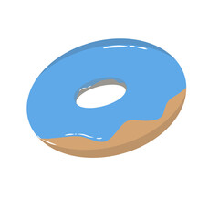 Doodle doughnut blue berry fast food cake sweet summer illustration simple draw that can be used for social media, sticker, wallpaper, e.t.c with blue brown colors