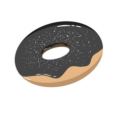 Doodle doughnut charcoal fast food cake sweet summer illustration simple draw that can be used for social media, sticker, wallpaper, e.t.c with black brown colors