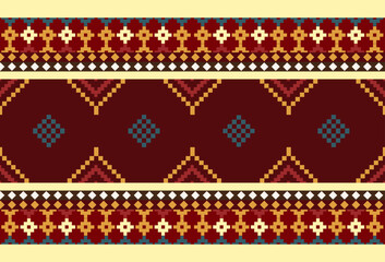 abstract Traditional geometric ethnic fabric pattern ornate elements with ethnic patterns design for textiles, rugs, clothing, sarong, scarf, batik, wrap, embroidery, print, curtain, carpet