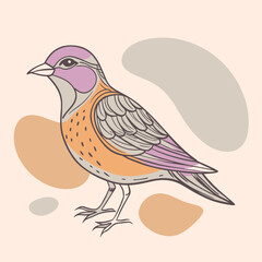 Fototapeta premium Artistic bird illustration with abstract background, muted colors, wildlife