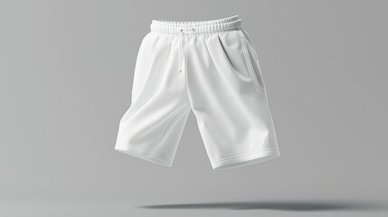 white sports shorts on a gray moccap background