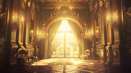  Gorgeous golden palace hall