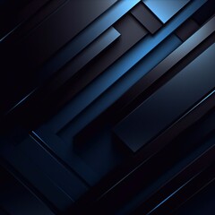 Obraz premium Modern black blue abstract background. Minimal. Color gradient. Dark. Web banner. Geometric shape. 3d effect. Lines stripes triangles. Design. Futuristic. Cut paper or metal effect. Luxury. Premium.