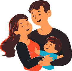 A man and woman are holding a baby