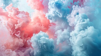 Abstract Clouds of Pink and Blue Smoke