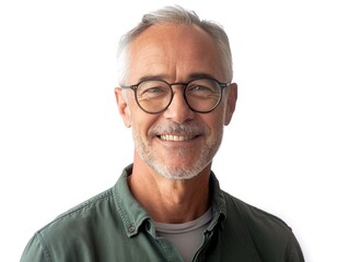 A man wearing glasses and a green shirt