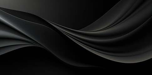 Abstract 3D Black Waves Illustration