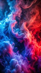 Fototapeta premium Dramatic Smoke and Fog Background in Vivid Red and Blue