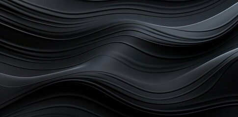 Abstract Black Wave Background - 3D Render