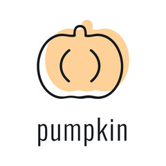 Pumpkin icon. Pumpkin infographic. Minimalistic pumpkin illustration. Pumpkin symbol.