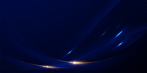 blue abstract background with luxury golden elements vector illustration