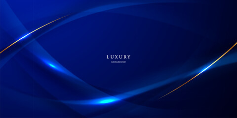 blue abstract background with luxury golden elements vector illustration