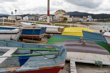 Fishing boats in the Port of San Cipri&aacute;n. Mari&ntilde;a Occidental. Lugo, Galicia