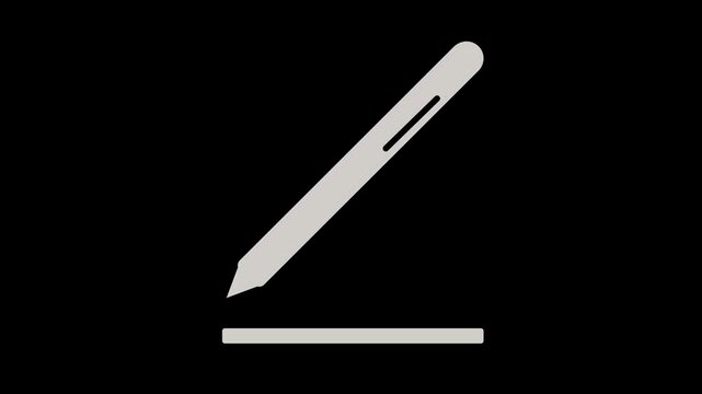 pencil on white edit icon animated looping footage alpha channel