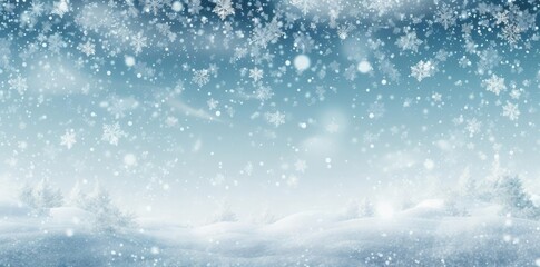 Obraz premium Winter Wonderland Illustration with Falling Snowflakes