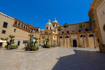 MAZARA DEL VALLO, ITALY, JUNE 27, 2023 - The cathedral of Santissimo Salvatore of Mazara del Vallo, province of Trapani, Sicily, Italy