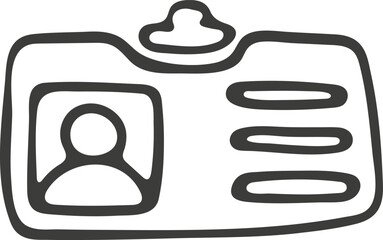 Hand drawn badge icon. Vector illustration, doodle style.
