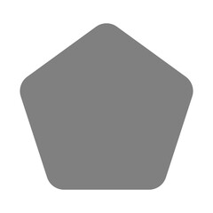 rounded corner pentagon shape icon 