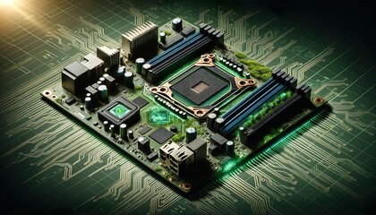 Eco-friendly microchip on circuit board