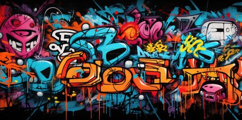 Naklejka premium Colorful Graffiti Art Illustration