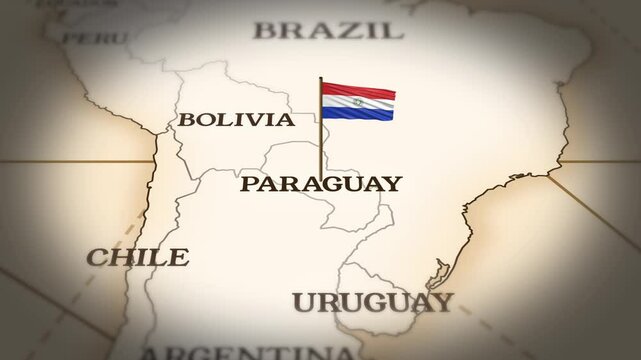 Panama flag showing on world map with 3D rendering