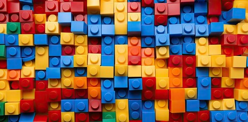 Colorful Plastic Building Blocks Abstract Background