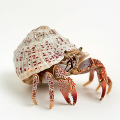 white background hermit crab illustration