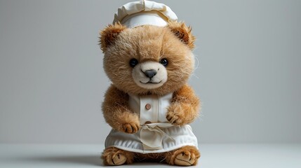 **Teddy bear dressed as a chef for Teddy Bear Day mockup isolated on white background