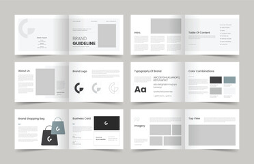 Brand Guideline Layout, Minimalist Luxury Brand Guide Template, Brand Identity Template, Brochure Template