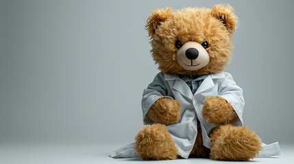 **Teddy bear dressed as a doctor for Teddy Bear Day mockup isolated on white background