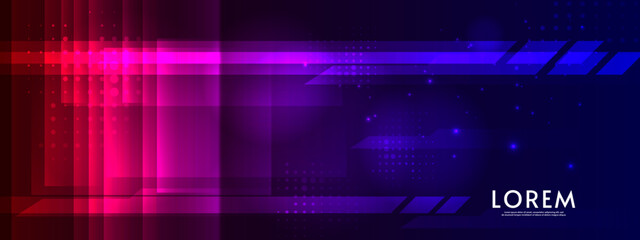 Dark backdrop with red and blue lights. Futuristic abstract design for background, wallpaper, web. 