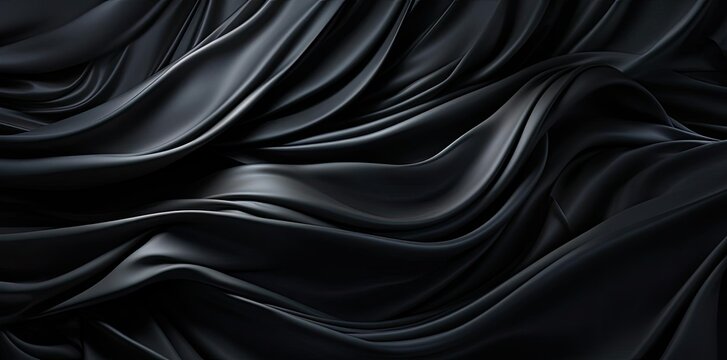 Abstract Black Draped Fabric Background Illustration
