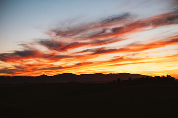 Magnificent sunset colors , scene of serene beauty.