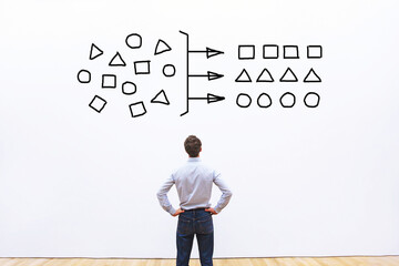 Data analytics concept, sort by type and category criteria, classify and categorize by parameter.