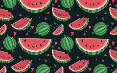 Pattern for National Watermelon Day. Watermelon seamless pattern vector image.