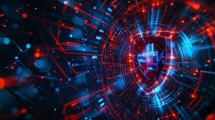 Obraz premium Enterprise technology Firewall for cyber security and antivirus alert protection Information technology and cybersecurity