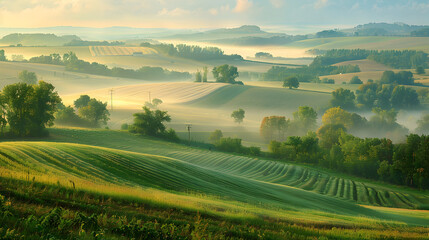 Fototapeta premium Mountain Top Clouds: Clouds hovering and clinging to the tops of mountains, creating a majestic and ethereal effect