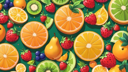 Generative AI. Background pattern fruit 