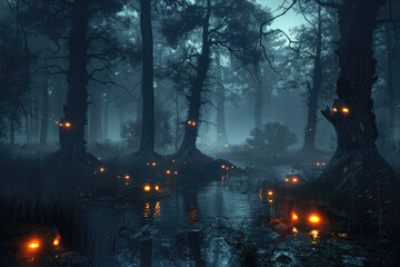 The dark and mysterious swamp is home to many creatures, some of which are friendly and some which are not.