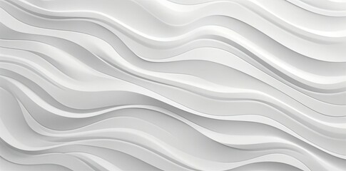Abstract White Wave Pattern 3D Illustration
