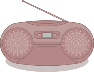 analog retro radio illustration cd player cassette player