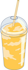 Cafe drink mango smoothie illustration